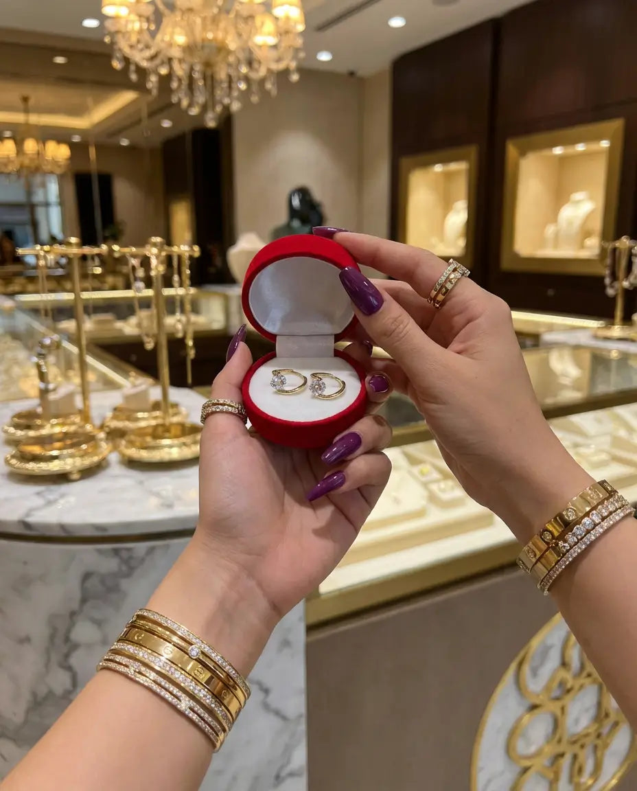 Pendientes Diamante | Baño de Oro